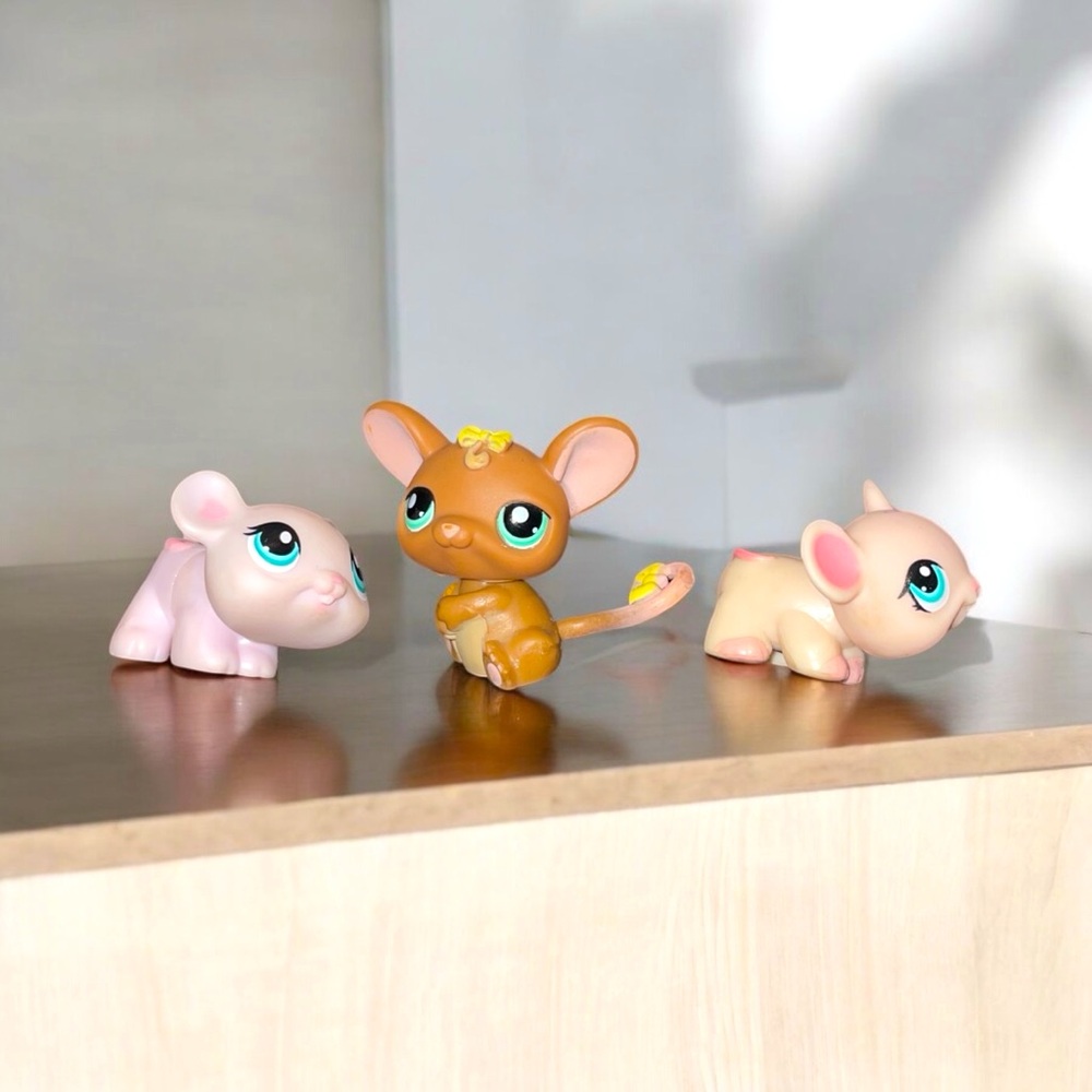 littlest pet shop bundle lot of 3 mouse hamster